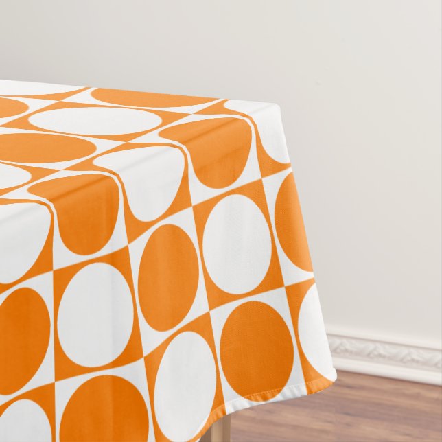 Orange&Off-White Graphic Pattern Tablecloth (In Situ)