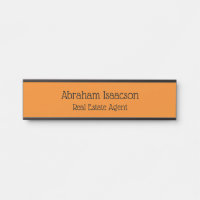Orange Office Door Sign Real Estate Agent Modern