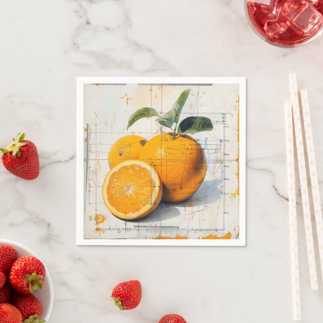 Orange Old-School Diagram Napkin (Insitu)