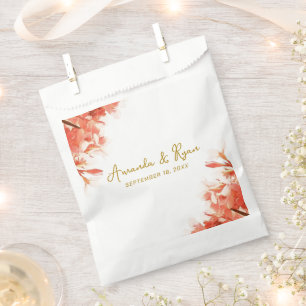 Orange Oleander Flowers Floral Wedding Favour Bag
