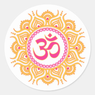 Orange om mandala sticker