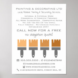 Orange Ombre Brushes, Painter & Decorator Poster