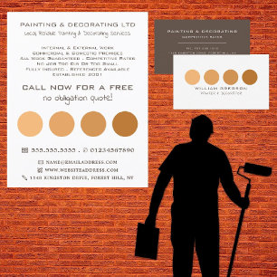 Orange Ombre Circles, Painter & Decorator Business Card