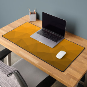 Orange ombre gradient geometric mesh pattern desk mat
