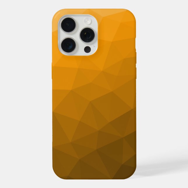 Orange ombre gradient geometric mesh pattern iPhone case (Back)