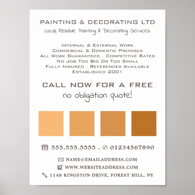 Orange Ombre Squares, Painter & Decorator Poster (Front)