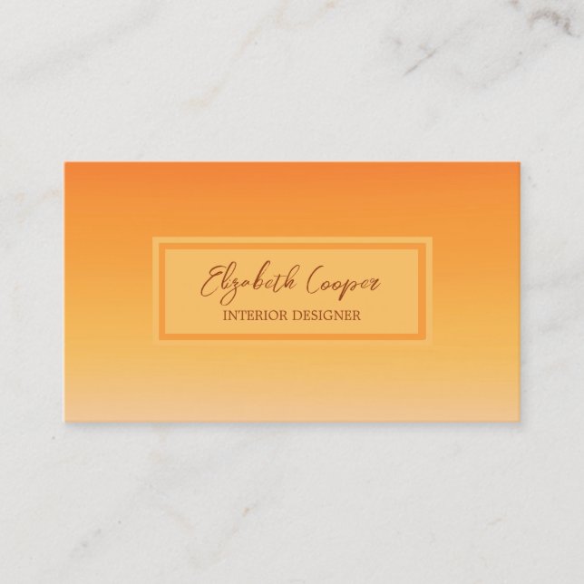 Orange Ombre Sunset Business Card (Front)