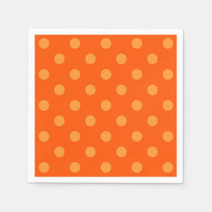 Orange On Deep Orange Polka Dots Pattern Design Napkin