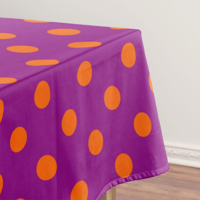 Orange On Purple Polka Dots Pattern Design Tablecloth (Creator Uploaded)