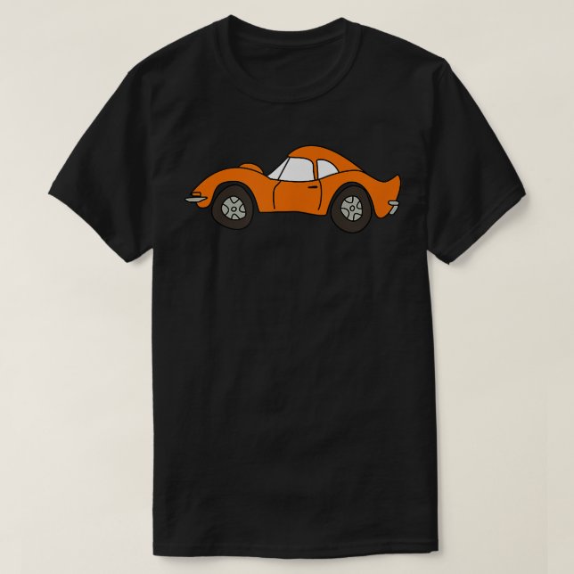 Orange Opel GT Cartoon  T-Shirt (Design Front)