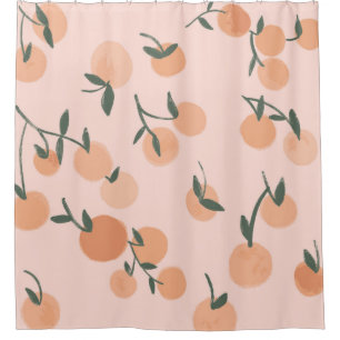 Orange or cherry pattern illustration by freehand  shower curtain
