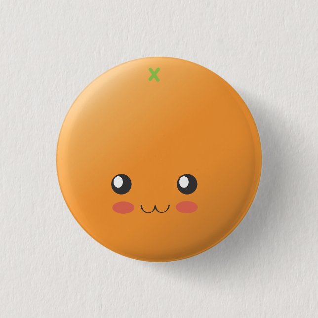 Orange - Orange 3 Cm Round Badge (Front)