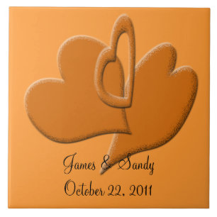 Orange Orange Heart Art Connection Custom Tile