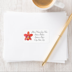 Orange Orchid Address Labels