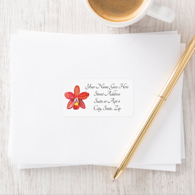 Orange Orchid Address Labels (Insitu)