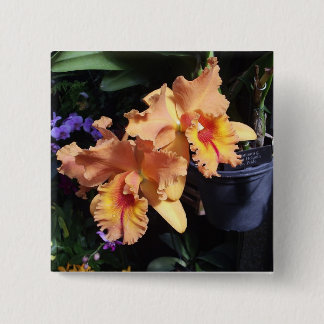 Orange Orchid Corsage Pin