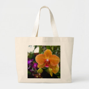 Orange Orchid Large Tote Bag