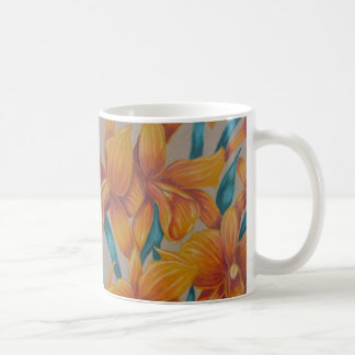 Orange orchid mug