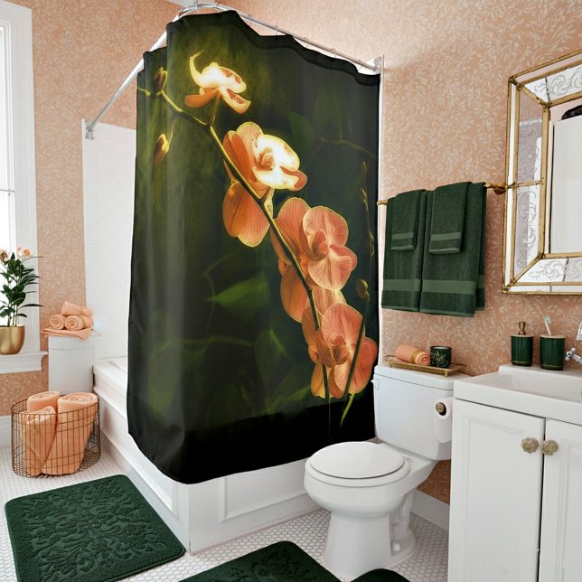 Orange Orchid Shower Curtain (Creator Uploaded)