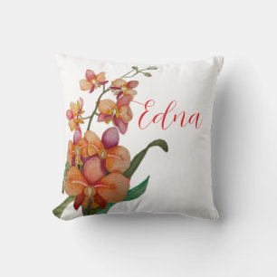 Orange Orchid Throw/Accent Pillow