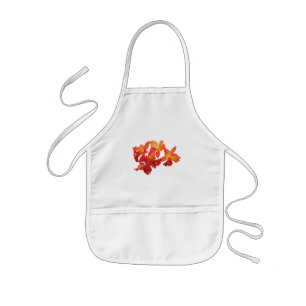 Orange Orchids Kids Apron