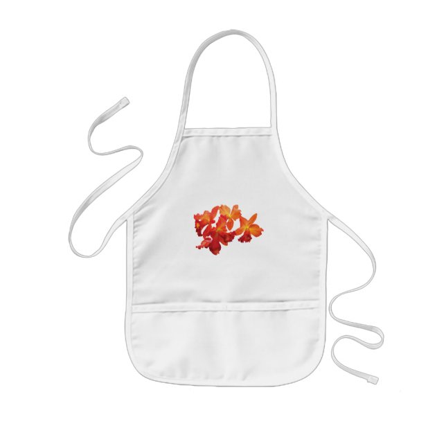 Orange Orchids Kids Apron (Front)