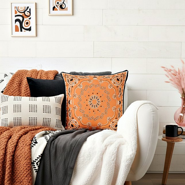 Orange oriental design cushion (Creator Uploaded)