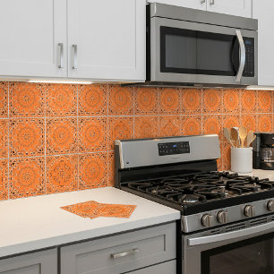 Orange oriental design tile