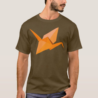 Orange Origami Paper Crane T-Shirt