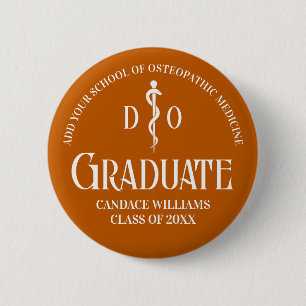 Orange Osteopathic Medical School Graduation Party 6 Cm Round Badge