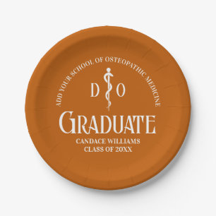 Orange Osteopathic Medical School Graduation Party Paper Plate