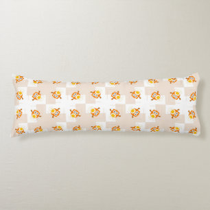 Orange Owl Illustration Pattern Body Cushion