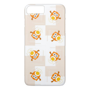 Orange Owl Illustration Pattern iPhone 8 Plus/7 Plus Case