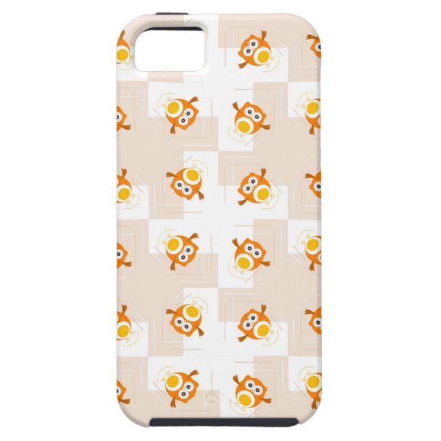 Orange Owl Illustration Pattern Case-Mate iPhone Case (Back)