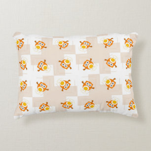 Orange Owl Illustration Pattern Decorative Cushion
