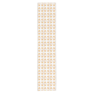 Orange Owl Illustration Pattern Short Table Runner