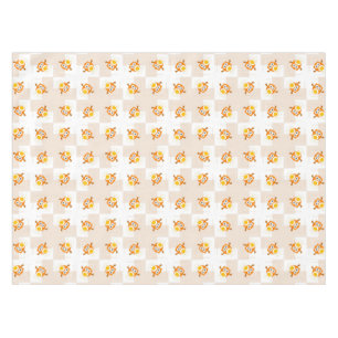 Orange Owl Illustration Pattern Tablecloth