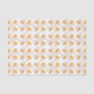Orange Owl Illustration Pattern Tissue Paper