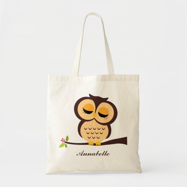 Orange Owl Tote Bag (Front)