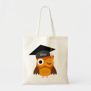 Orange Owl with Diploma Class of Graduation Bag