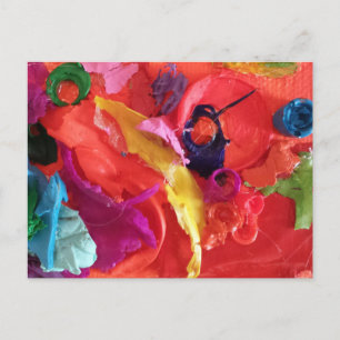 orange paint skins mini assemblage postcard