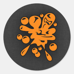 Orange Paintball Classic Round Sticker