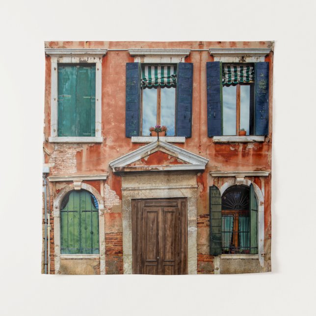ORANGE PAINTED BUILDING FACADE TAPESTRY (Front)