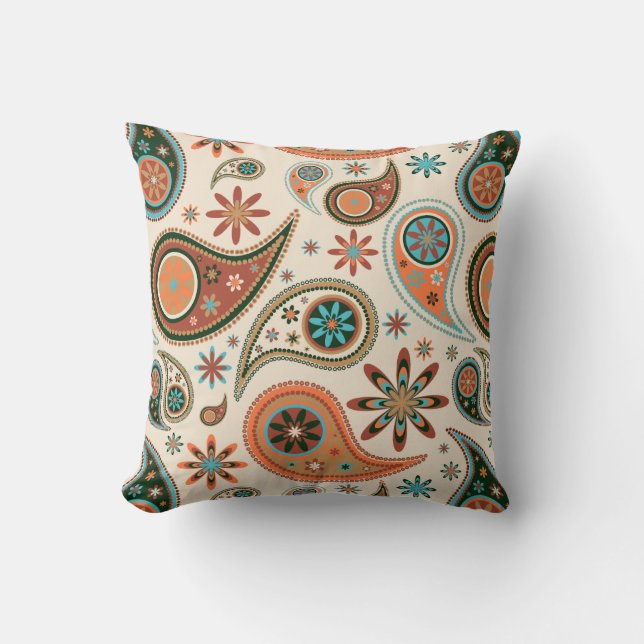 Orange Paisley Cushion (Front)