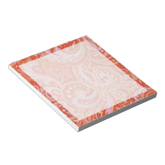 Orange Paisley Notepad (Angled)