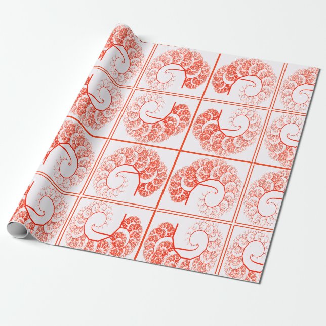 Orange Palette Tree Graphics Abstract Art Pattern Wrapping Paper (Unrolled)