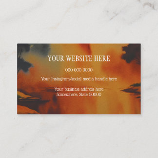 Orange Palm Tree Island Business Card