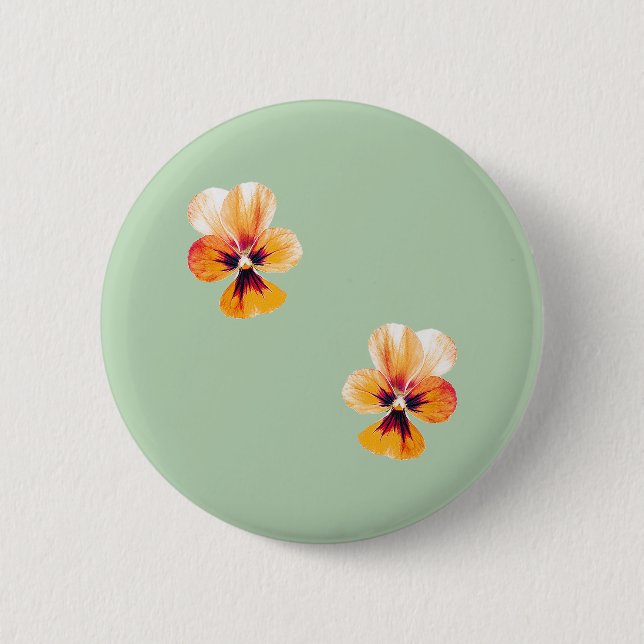 orange pansies button (Front)