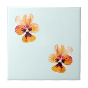 orange pansies ceramic tile