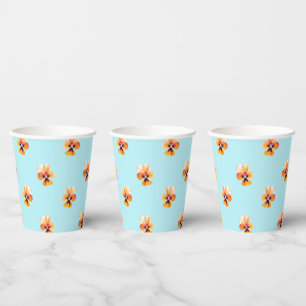 orange pansies espresso cup